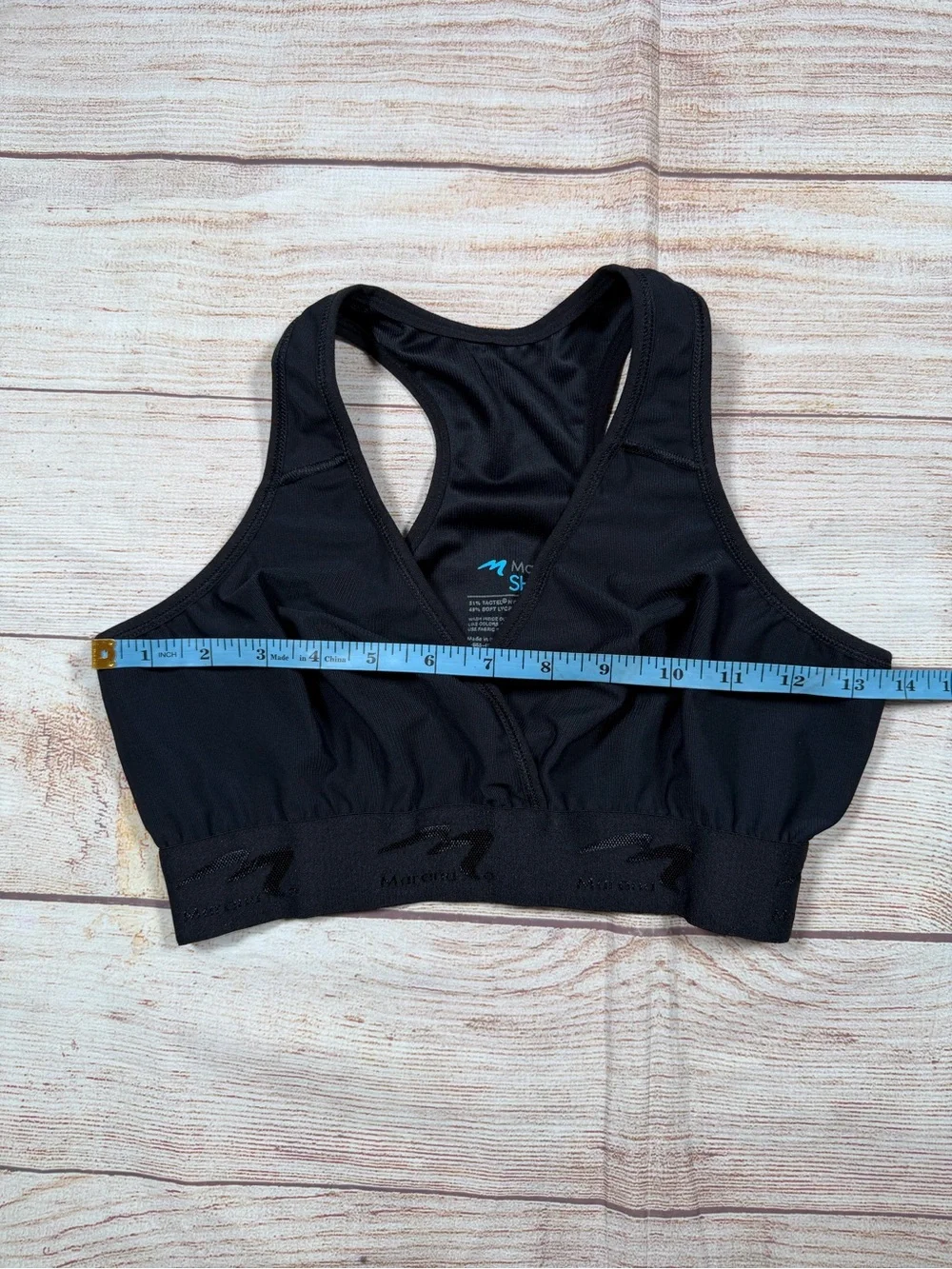 Marena Shape Black V-Neck Supportive Racerback Sports Bra